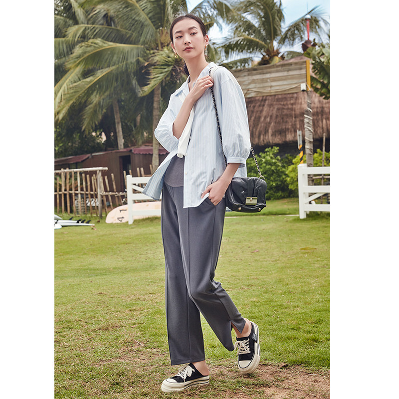 快乐屋针织开衩孕妇直筒裤春秋外穿长裤2026新款山本裤休闲裤秋装,淘宝优惠券,粉丝福利购,淘宝优惠卷