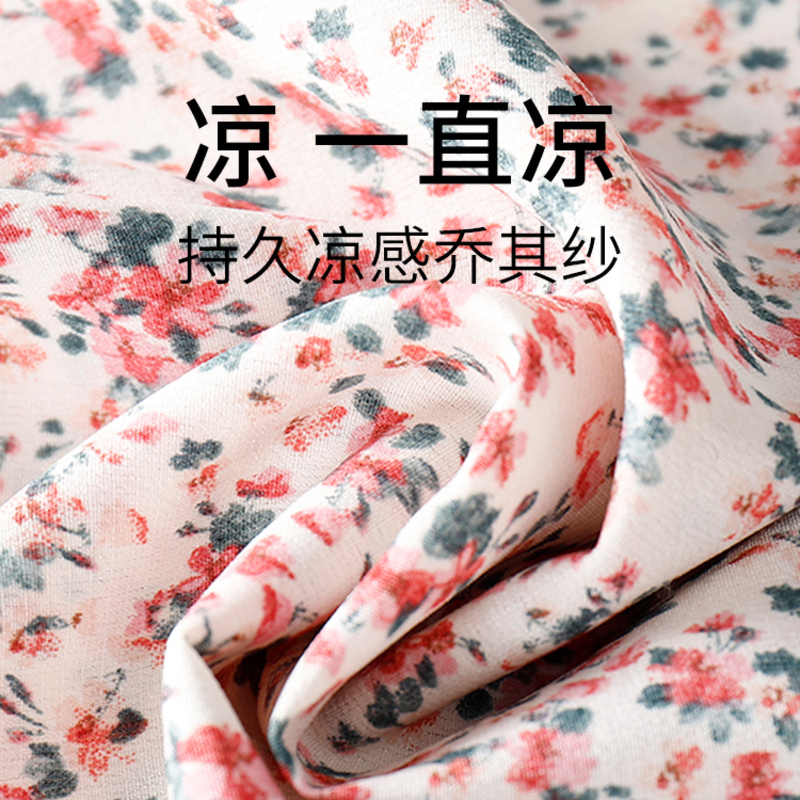 快乐屋v领孕妇碎花夏天雪纺孕妇装 快乐屋连衣裙