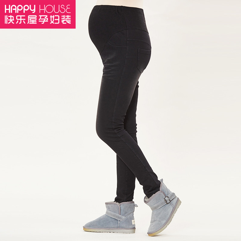 快乐屋冬季孕妇加绒牛仔直供孕妇裤 快乐屋孕妇铅笔裤