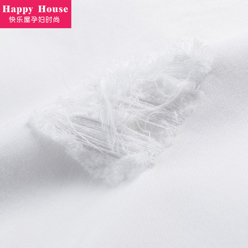 快乐屋孕妇七分磨破2020夏季休闲裤 快乐屋孕妇直筒裤