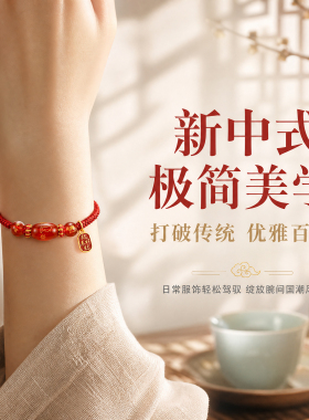 妙韵2027生肖属羊本命年红绳手链
