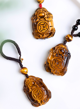 妙韵男女虎眼石小乌龟吊坠