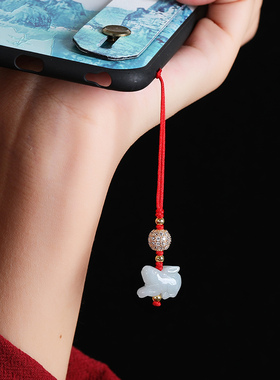 十二生肖红绳挂件男女翡翠手机链