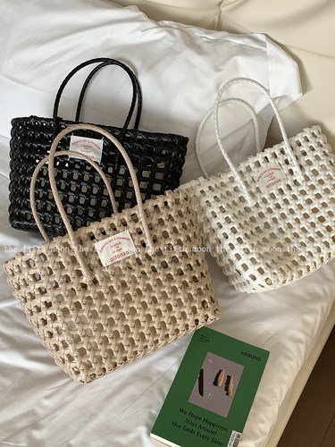 thefifthmoon春夏镂空手工编织手提菜篮子包包女伴手礼海边沙滩包 - 图0