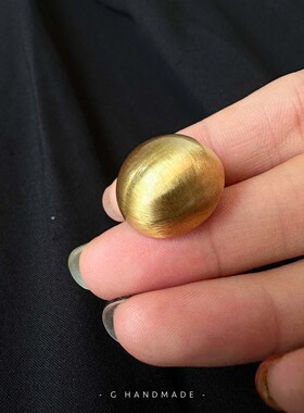 镀金极简波光拉丝纯银耳钉耳环