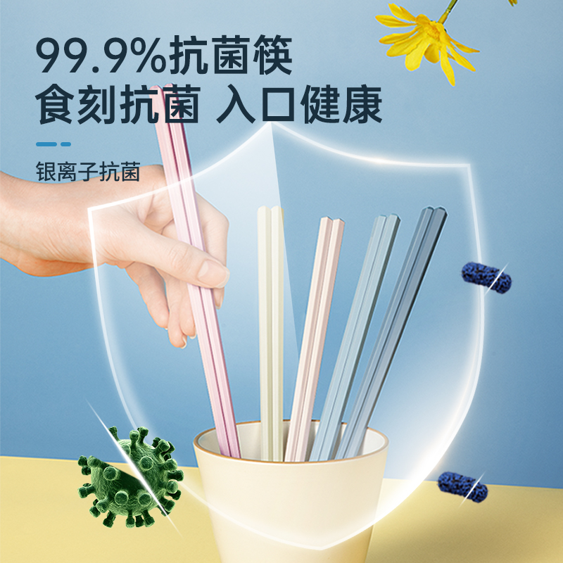 炊大皇筷子家用高档一人一筷防霉抗菌个人专用合金筷2022快子新款_虎窝淘