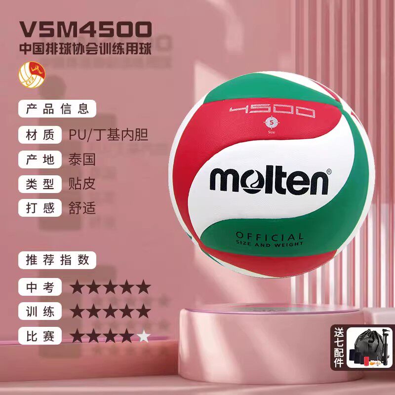molten摩腾排球V5M4500训练比赛专用球中考学生魔腾 - 图2