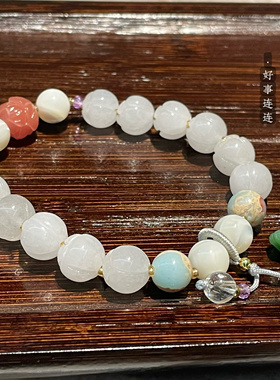 好运连连手串莲花手链代请正品平安上岸东陵玉饰品
