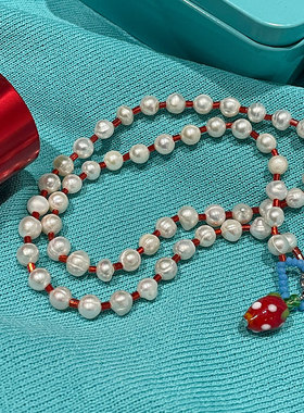 串珠玻璃珍珠项链新款气质颈链