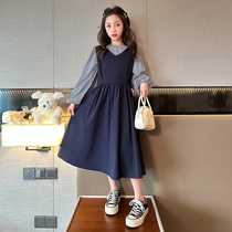 Girl Suit Skirt Autumn Dress Princess Skirt Dress Foreign Air Sweetness College Wind dress CUHK Scout dress Two sets