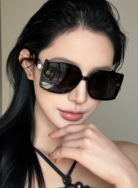 珍珠款防紫外线度假太阳镜偏光大框墨镜辣妹气质显瘦高级感2025款