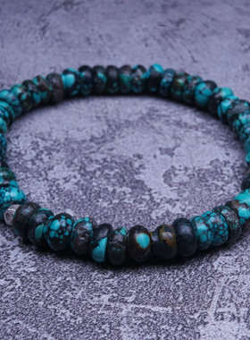 小众高桥吾郎原矿绿松石情侣手链