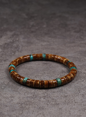 pohier紫金鼠绿松石手串