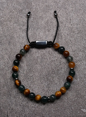 pohier宝喜儿水草玛瑙虎眼石手链