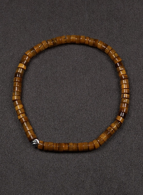 POHIER情侣天然虎眼石银珠手链