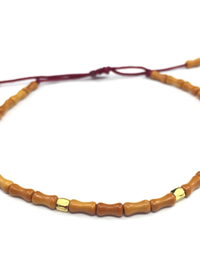 小众原创橄榄核编织招财情侣手链