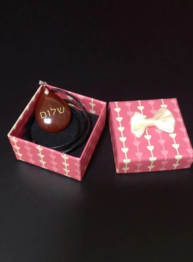 希伯来语平安爱天然水晶石头雕刻饰品礼品项链短链锁骨链男女配饰