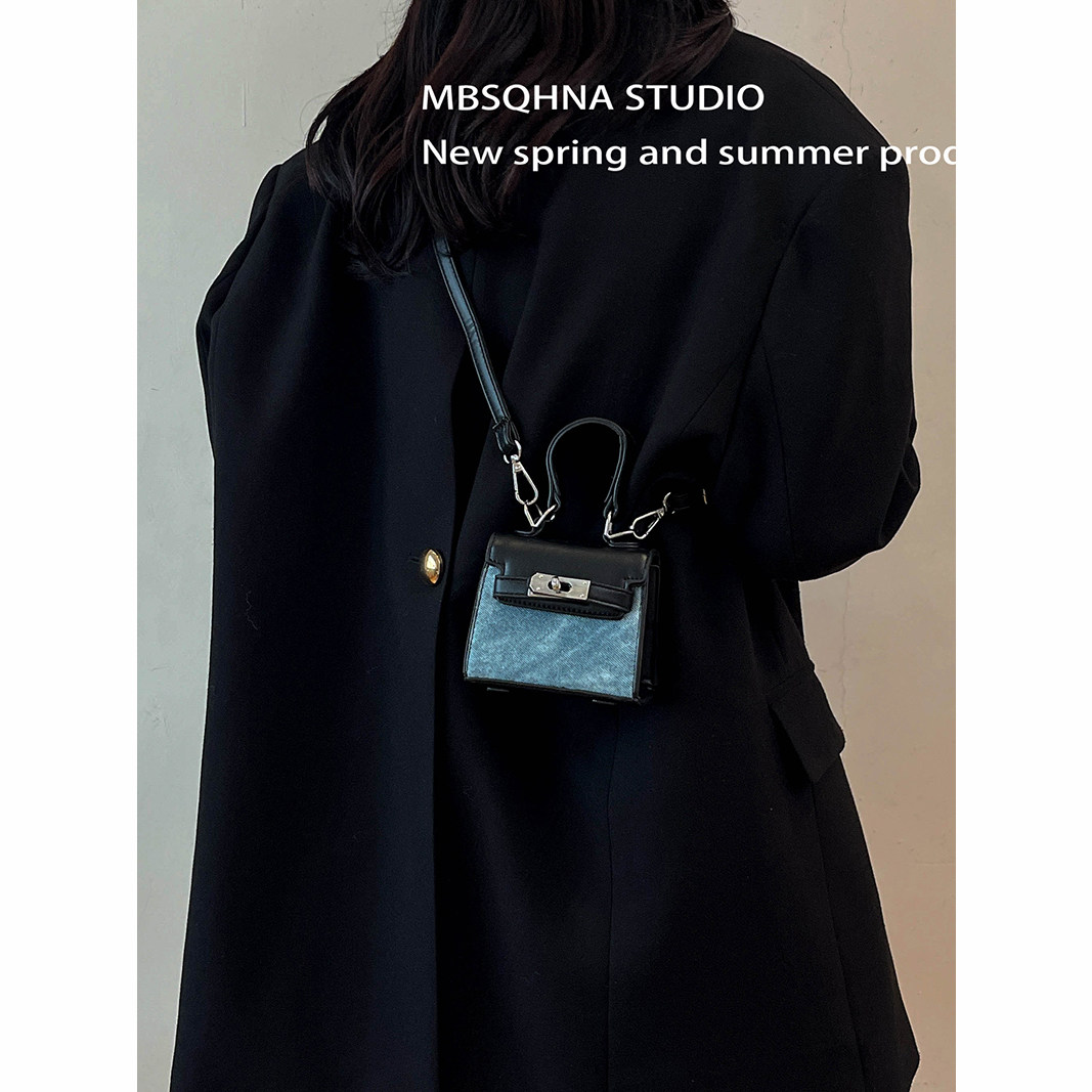 MBSQHNA洋气复古迷你口红包包女2024新款时尚凯莉包斜挎小方包潮,淘宝优惠券,粉丝福利购,淘宝优惠卷