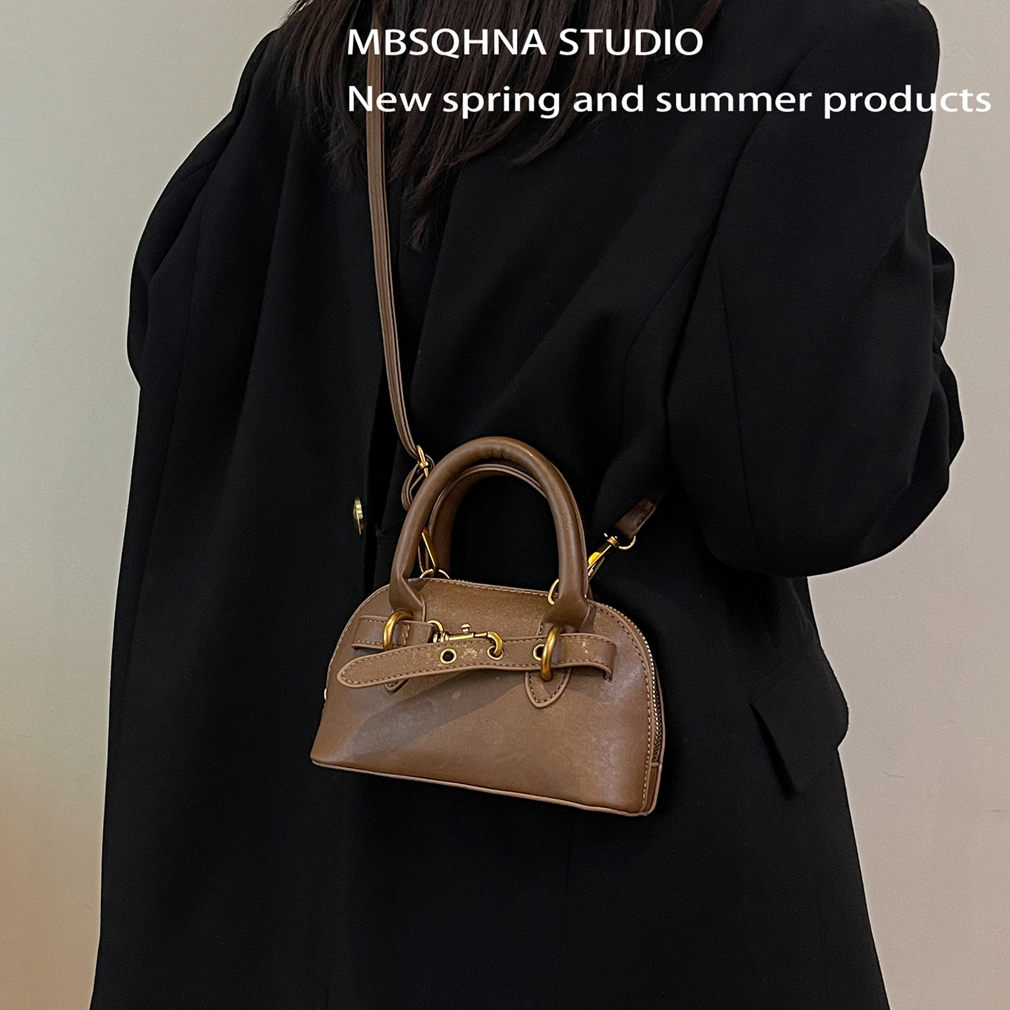 MBSQHNA小众设计包包女2025新款高级感贝壳包复古单肩斜挎手机包,淘宝优惠券,粉丝福利购,淘宝优惠卷