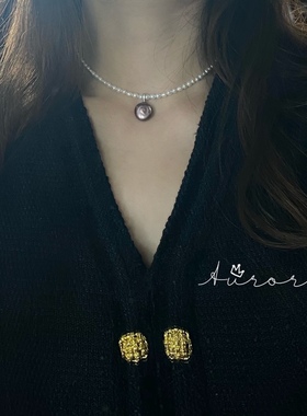 手作小米链 淡水keshi珍珠项链 极光baby链 可更换珍珠吊坠纯银扣