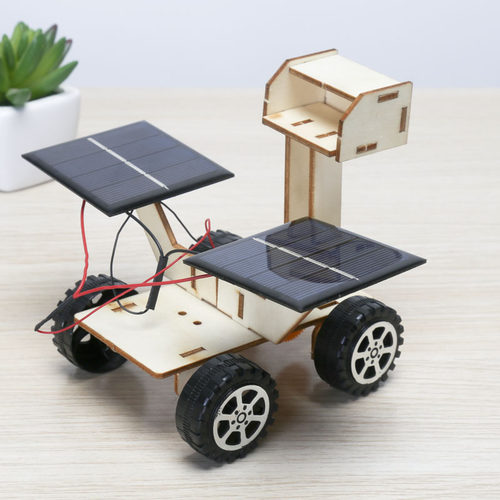 学生科学实验太阳能月球车机器人 儿童科技小制作DIY手工木制模型 - 图2
