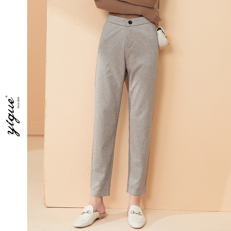 亦谷2020年秋冬新款毛呢子女哈伦裤 亦谷休闲裤