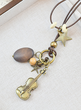 高音谱号复古项链小提琴音乐配饰