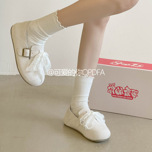 可爱的你秋冬外穿一脚蹬2025新款百搭平底加绒全包勃肯鞋女休闲鞋 - 图1