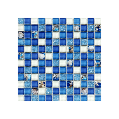Синий зеленый средиземноморский мозаичный ледяной стеклянный фон