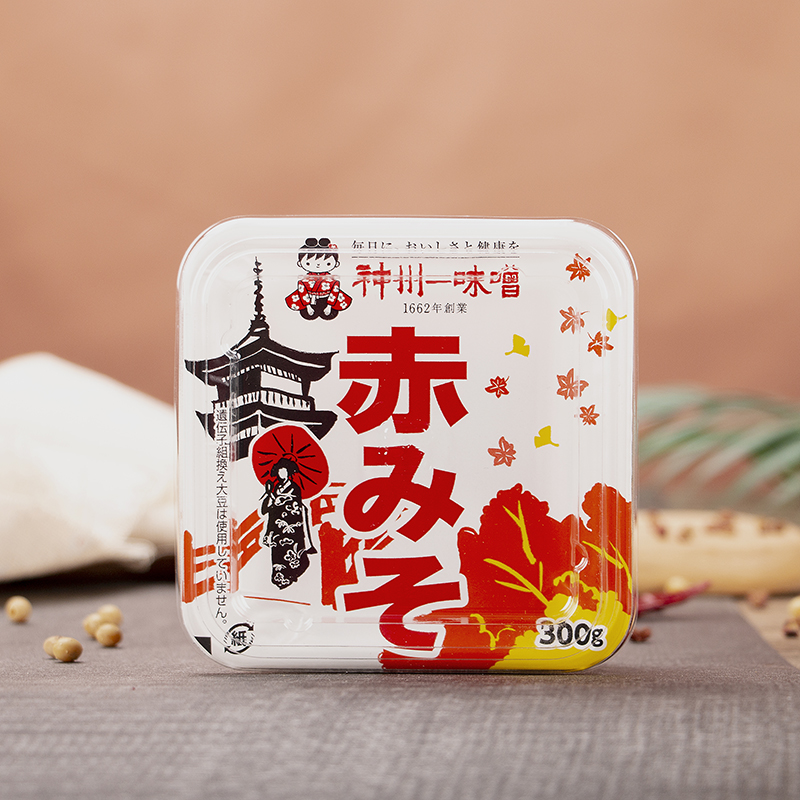 日本进口神州一味噌酱赤味增300g昆布高汤调料黄豆酱调味味增酱料 - 图1