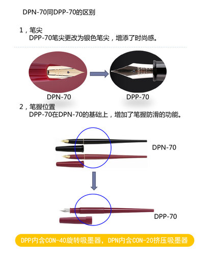 PILOT/百乐DPN-70 DPP-70纤扬优雅长笔杆墨水笔|手绘速写练字钢笔 - 图1