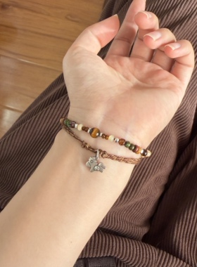 南西Handmade原创设计马上有钱925纯银手工编织串珠手链手绳礼物