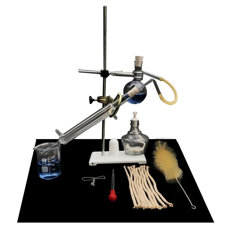小号蒸馏装置套装  蒸馏装置  烧杯冷凝管酒精灯烧杯铁架台 - 图3