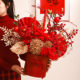 Fortune fruit hug bucket red fruit ornaments New Year's housewarming decoration living room New Year's Eve flowers New Year's blessing bucket simulation flowers