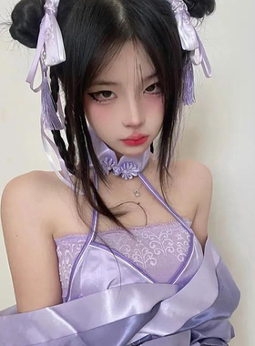 旗袍领菊花盘扣假领子女