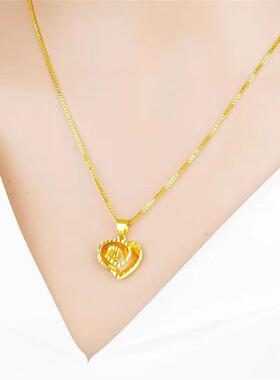 新款越南沙金项链女金店同款黄金色久不掉色锁骨链百搭饰品礼物