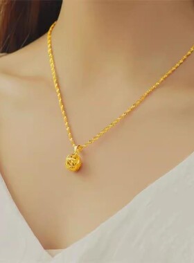 轻奢小众设计高级感沙金项链女士