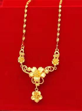 这项链太绝了真金色婚庆项链女