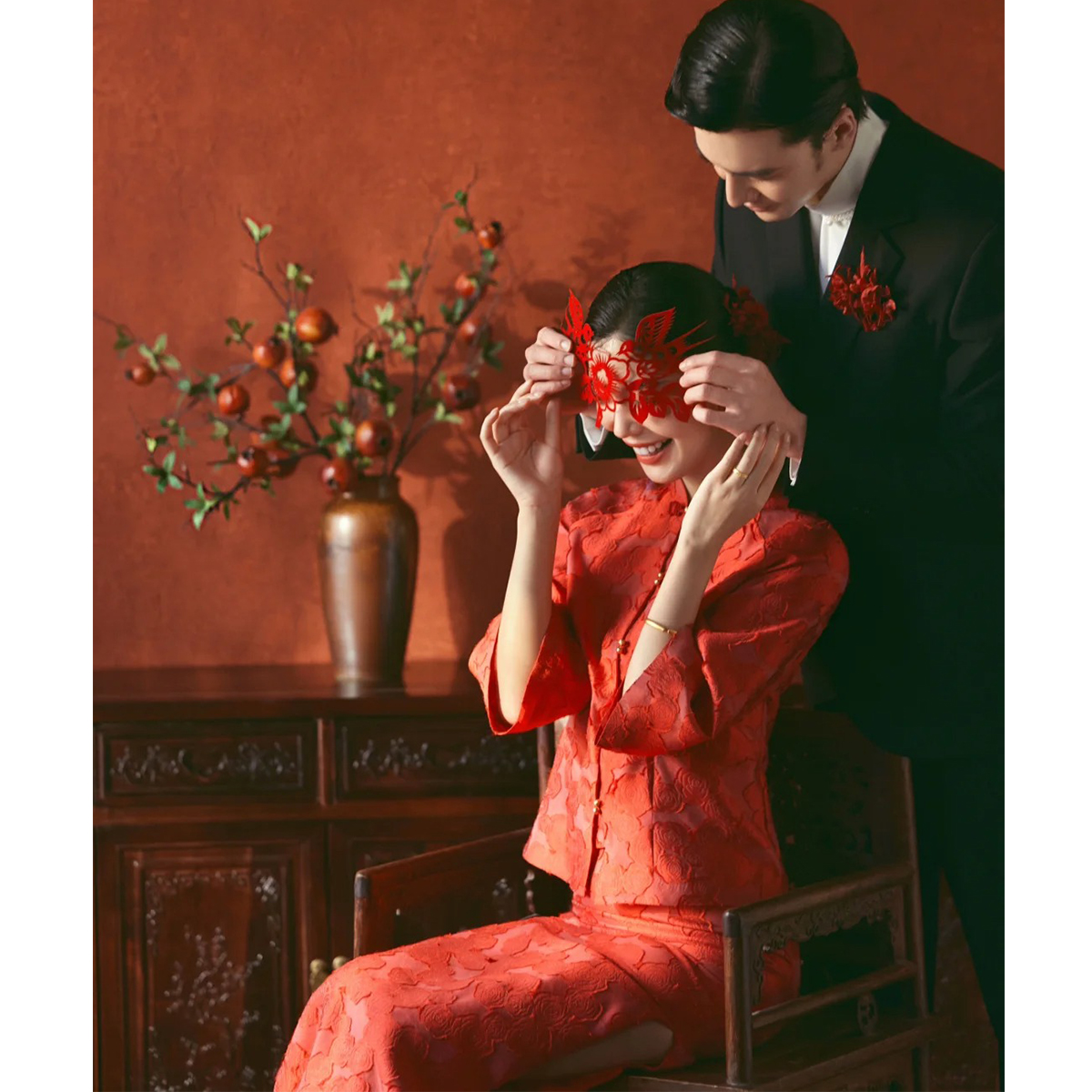 新中式国风改良敬酒服结婚礼服新娘出阁服订婚连衣裙回门宴套装女 - 图2