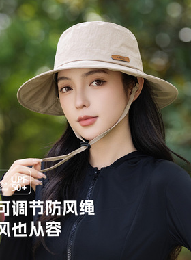 日系休闲百搭渔夫帽女生夏季显脸小盆帽遮阳防晒帽子男钓鱼登山帽