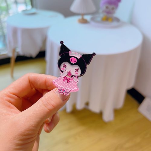 卡通网红头饰品可爱黑甜库洛米发夹kuromi小学生发饰刘海侧边夹子 - 图0
