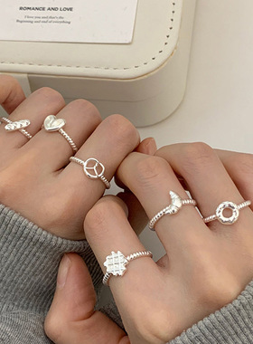 S925纯银戒指男女情侣对戒素圈