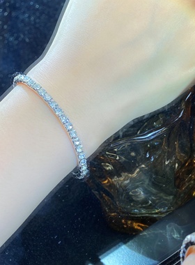 Young超闪单排锆石钻满钻弹力手链冰糖网球链ins小众设计不掉色