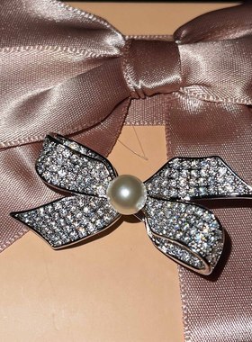 蝴蝶结ins高碳钻别针珍珠独角兽