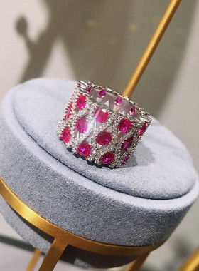 复古风彩宝轻奢重工女士戒指
