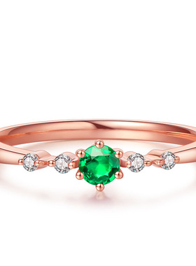 young欧美热卖天然18k彩色女戒指