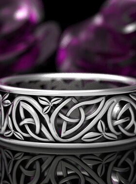 young臻荣新款凯尔特狼人黑戒指