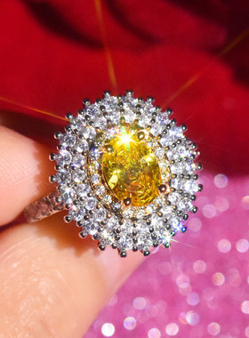 锆石莫桑钻群镶戒指女