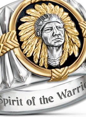 young臻荣嘻哈风格人图腾戒指