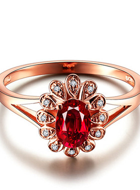 young惊艳绽放蔷薇花花瓣戒指